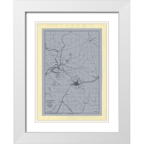 Atlanta Georgia - Merrill 1864  White Modern Wood Framed Art Print with Double Matting by Merrill