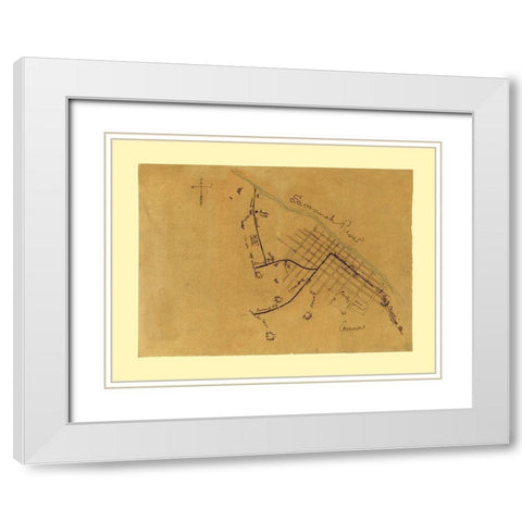 Augusta Georgia -1864 White Modern Wood Framed Art Print with Double Matting by Unknown