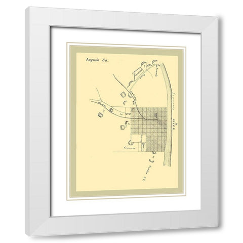 Augusta Georgia -1864 White Modern Wood Framed Art Print with Double Matting by Unknown