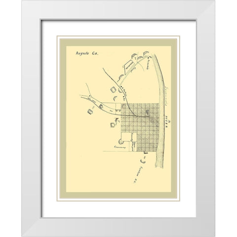 Augusta Georgia -1864 White Modern Wood Framed Art Print with Double Matting by Unknown