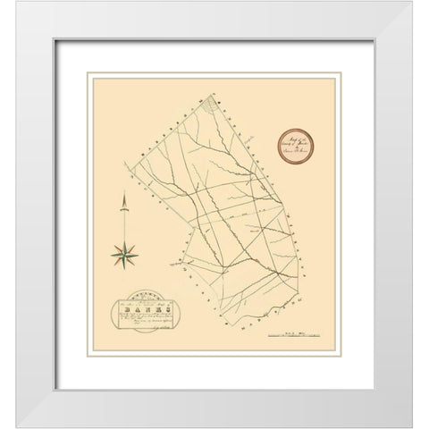 Banks Georgia - Green 1868 White Modern Wood Framed Art Print with Double Matting by Green