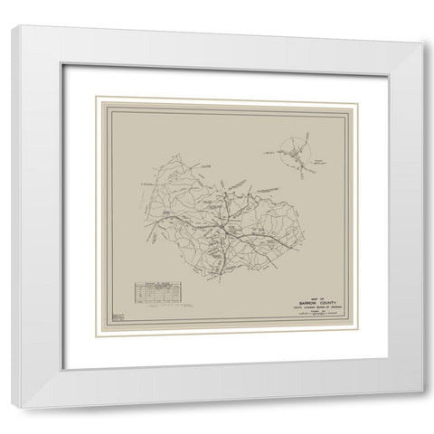 Barrow Georgia - Highway Board 1934 White Modern Wood Framed Art Print with Double Matting by Highway Board
