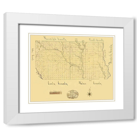Calhoun Georgia - Secretary of State 1866 White Modern Wood Framed Art Print with Double Matting by Secretary of State