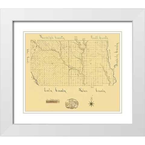 Calhoun Georgia - Secretary of State 1866 White Modern Wood Framed Art Print with Double Matting by Secretary of State