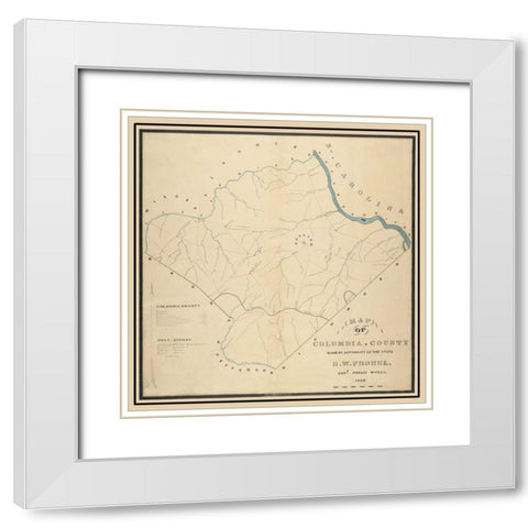 Columbia Georgia - Frobel 1869 White Modern Wood Framed Art Print with Double Matting by Frobel