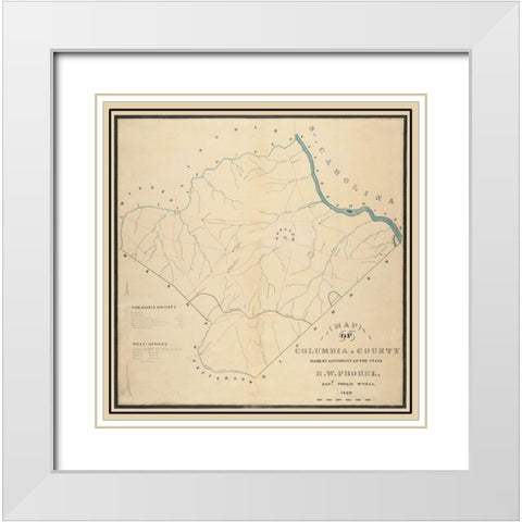 Columbia Georgia - Frobel 1869 White Modern Wood Framed Art Print with Double Matting by Frobel