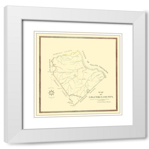 Columbia Georgia - Mc Duffie 1871 White Modern Wood Framed Art Print with Double Matting by Mc Duffie