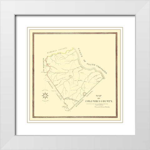 Columbia Georgia - Mc Duffie 1871 White Modern Wood Framed Art Print with Double Matting by Mc Duffie