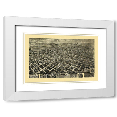 Cordele Georgia - Fowler 1908 White Modern Wood Framed Art Print with Double Matting by Fowler