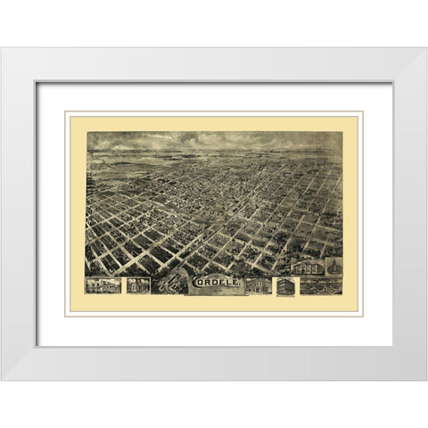 Cordele Georgia - Fowler 1908 White Modern Wood Framed Art Print with Double Matting by Fowler