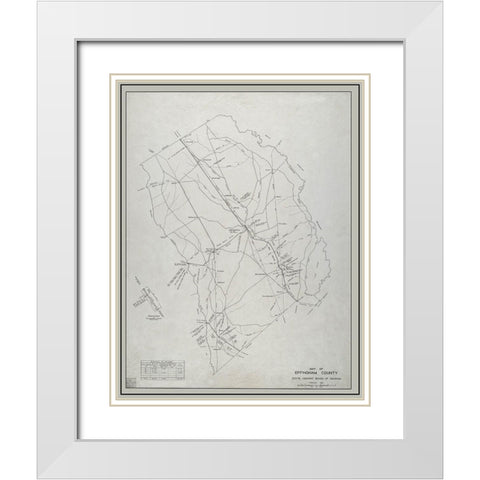 Effingham Georgia - Highway Board 1932 White Modern Wood Framed Art Print with Double Matting by Highway Board