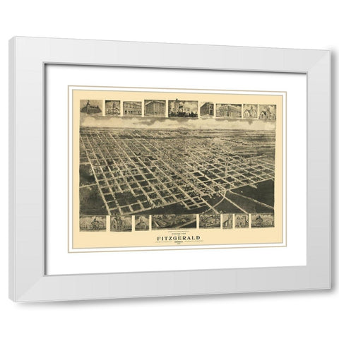 Fitzgerald Georgia - Fowler 1908 White Modern Wood Framed Art Print with Double Matting by Fowler