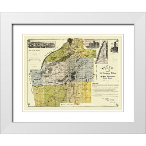 Floyd County Georgia - Beauman 1895  White Modern Wood Framed Art Print with Double Matting by Beauman