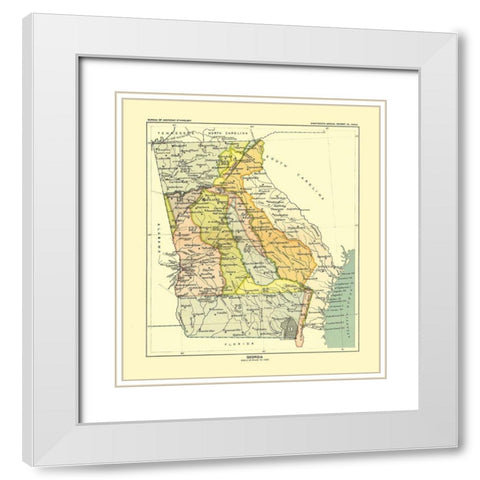 Georgia - Hoen 1896 White Modern Wood Framed Art Print with Double Matting by Hoen