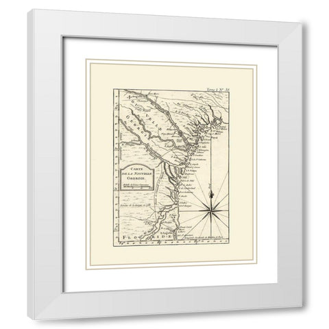 Georgia - Bellin 1764  White Modern Wood Framed Art Print with Double Matting by Bellin