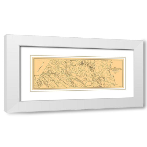 Georgia Western Atlantic Railroad - Cooper 1837  White Modern Wood Framed Art Print with Double Matting by Cooper
