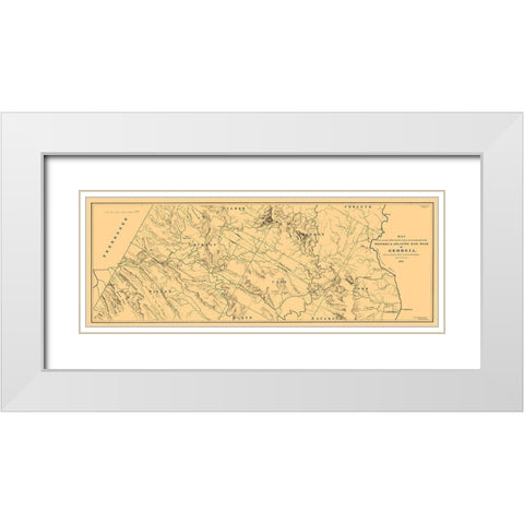 Georgia Western Atlantic Railroad - Cooper 1837  White Modern Wood Framed Art Print with Double Matting by Cooper