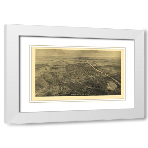 Macon Georgia - Burke 1912 White Modern Wood Framed Art Print with Double Matting by Burke