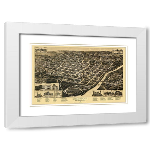 Macon Georgia - Wellge 1887 White Modern Wood Framed Art Print with Double Matting by Wellge
