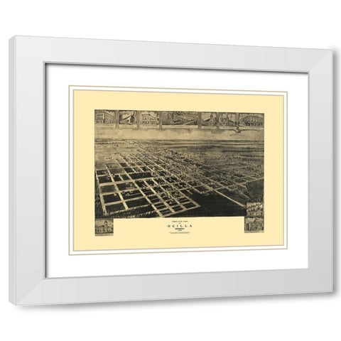 Ocilla Georgia - Fowler 1908 White Modern Wood Framed Art Print with Double Matting by Fowler