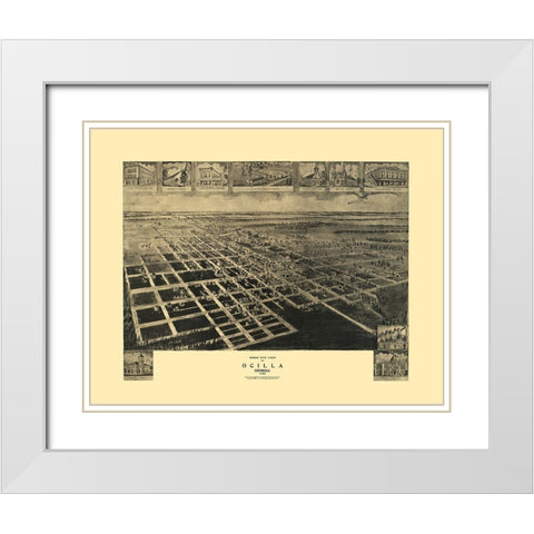 Ocilla Georgia - Fowler 1908 White Modern Wood Framed Art Print with Double Matting by Fowler