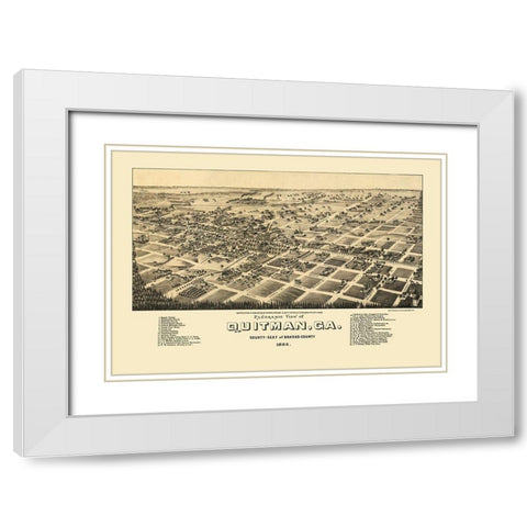 Quitman Georgia - Norris 1885 White Modern Wood Framed Art Print with Double Matting by Norris