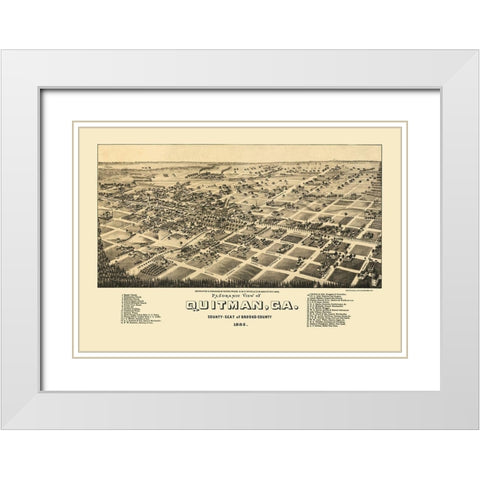 Quitman Georgia - Norris 1885 White Modern Wood Framed Art Print with Double Matting by Norris