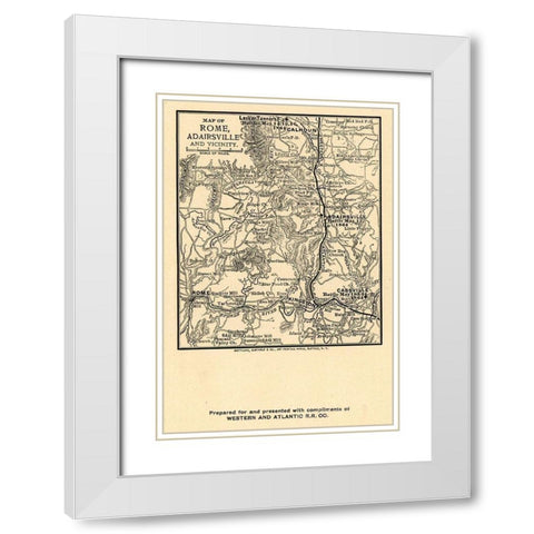 Rome Adairsville Georgia Vicinity Battles - Northrup 1864  White Modern Wood Framed Art Print with Double Matting by Northrup