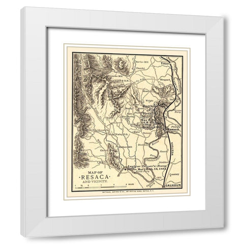 Resaca Georgia Vicinity Battles - Northrup 1864  White Modern Wood Framed Art Print with Double Matting by Northrup