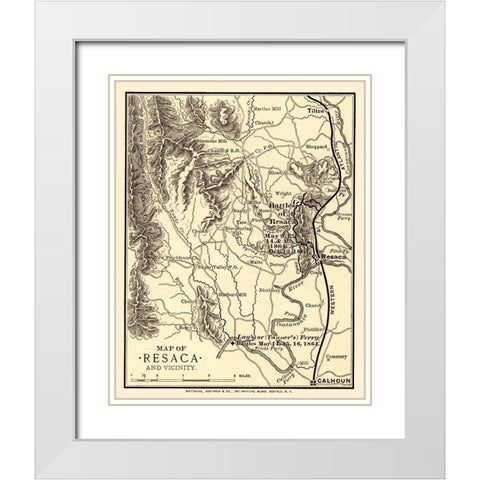 Resaca Georgia Vicinity Battles - Northrup 1864  White Modern Wood Framed Art Print with Double Matting by Northrup
