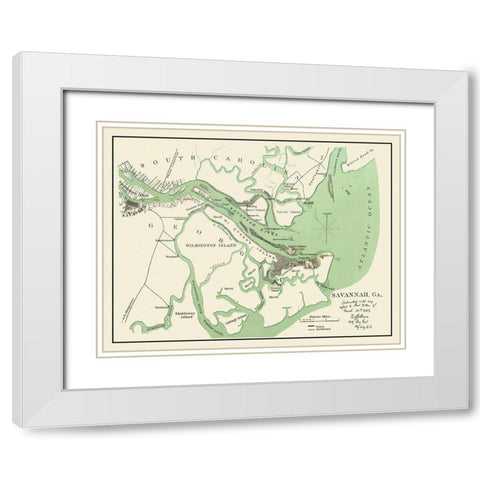 Savannah Georgia - Gillmore  1862 White Modern Wood Framed Art Print with Double Matting by Gillmore