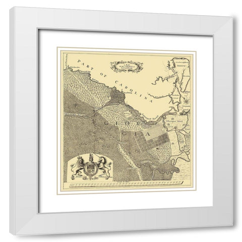Savannah Georgia - Urlsperger 1735 White Modern Wood Framed Art Print with Double Matting by Urlsperger