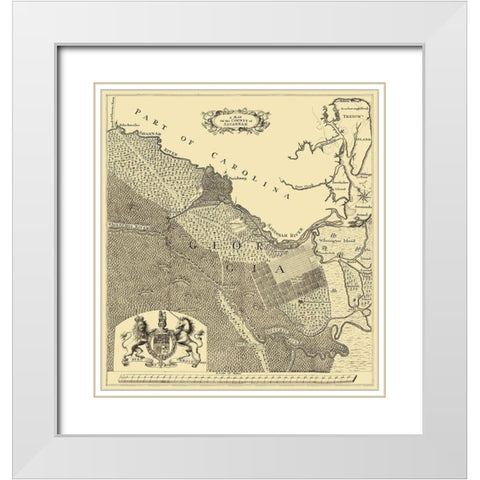 Savannah Georgia - Urlsperger 1735 White Modern Wood Framed Art Print with Double Matting by Urlsperger