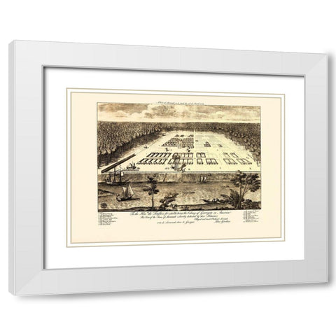 Savannah Georgia - Gordon 1734 White Modern Wood Framed Art Print with Double Matting by Gordon