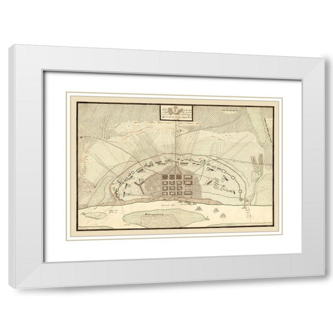 Savannah Georgia - Prevost 1779  White Modern Wood Framed Art Print with Double Matting by Prevost