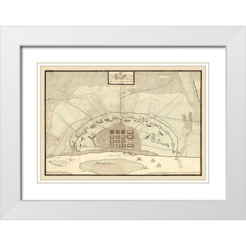 Savannah Georgia - Prevost 1779  White Modern Wood Framed Art Print with Double Matting by Prevost