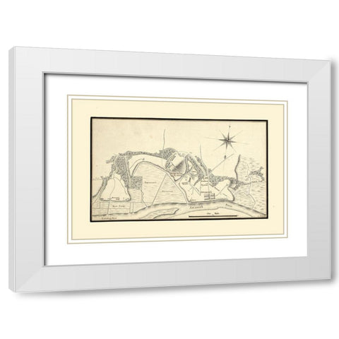 Savannah Georgia - Phelipeau 1778  White Modern Wood Framed Art Print with Double Matting by Phelipeau