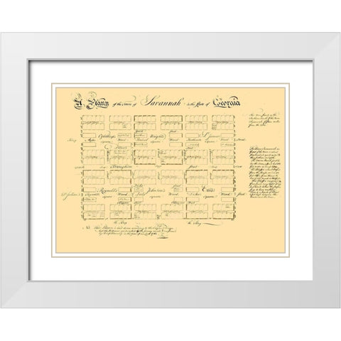 Savannah Georgia - Carson 1761  White Modern Wood Framed Art Print with Double Matting by Carson