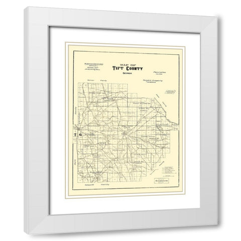 Tift Georgia - Hudgins 1905 White Modern Wood Framed Art Print with Double Matting by Hudgins