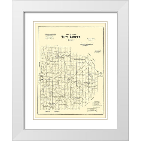 Tift Georgia - Hudgins 1905 White Modern Wood Framed Art Print with Double Matting by Hudgins