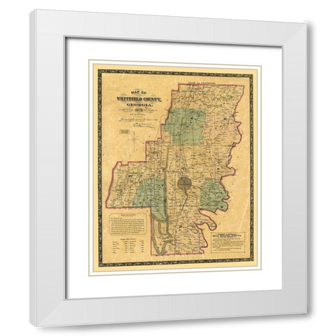 Whitfield County Georgia - Schultz 1879  White Modern Wood Framed Art Print with Double Matting by Schultz