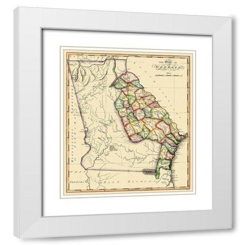 Georgia - Gridley 1818 White Modern Wood Framed Art Print with Double Matting by Gridley