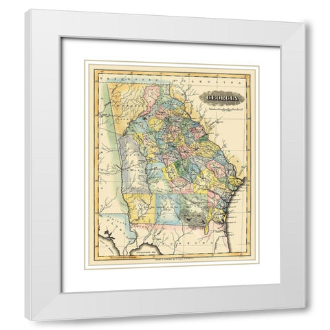 Georgia - Lucas 1823 White Modern Wood Framed Art Print with Double Matting by Lucas