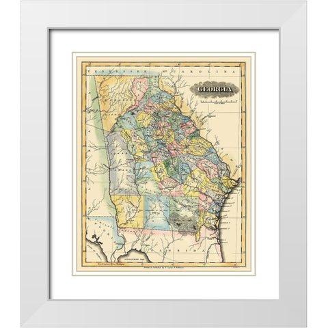 Georgia - Lucas 1823 White Modern Wood Framed Art Print with Double Matting by Lucas