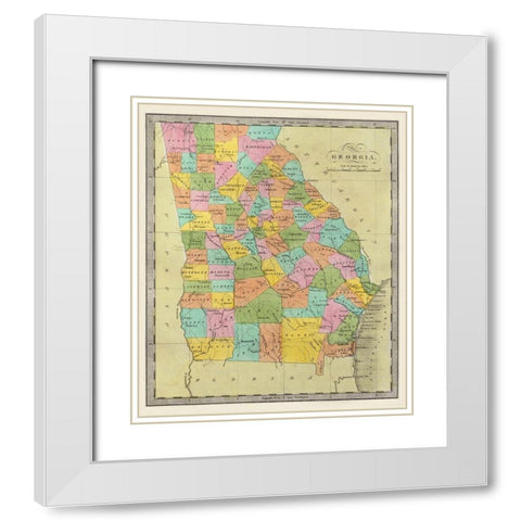 Georgia - Burr 1835 White Modern Wood Framed Art Print with Double Matting by Burr