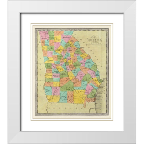 Georgia - Burr 1835 White Modern Wood Framed Art Print with Double Matting by Burr