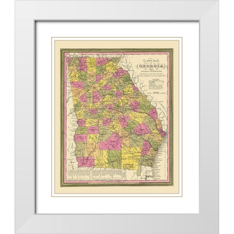 Georgia - Mitchell 1846 White Modern Wood Framed Art Print with Double Matting by Mitchell