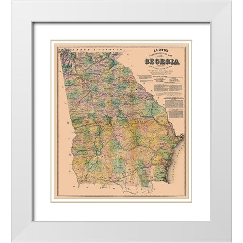 Georgia - Lloyd 1864 White Modern Wood Framed Art Print with Double Matting by Lloyd