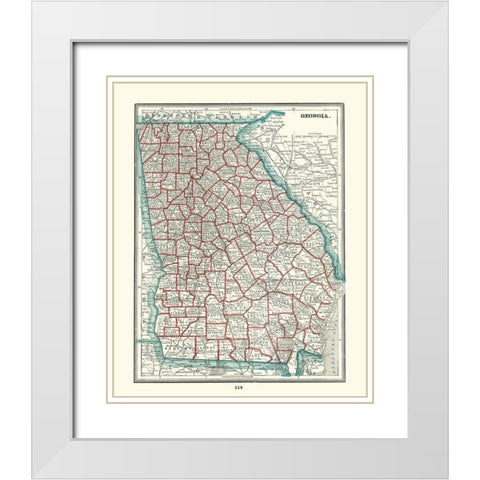 Georgia - Rathbun 1893 White Modern Wood Framed Art Print with Double Matting by Rathbun