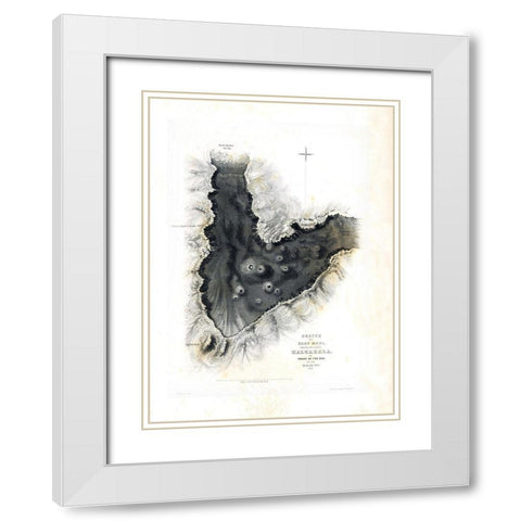Haleakala Maui County Hawaii - US 1841  White Modern Wood Framed Art Print with Double Matting by US Expedition
